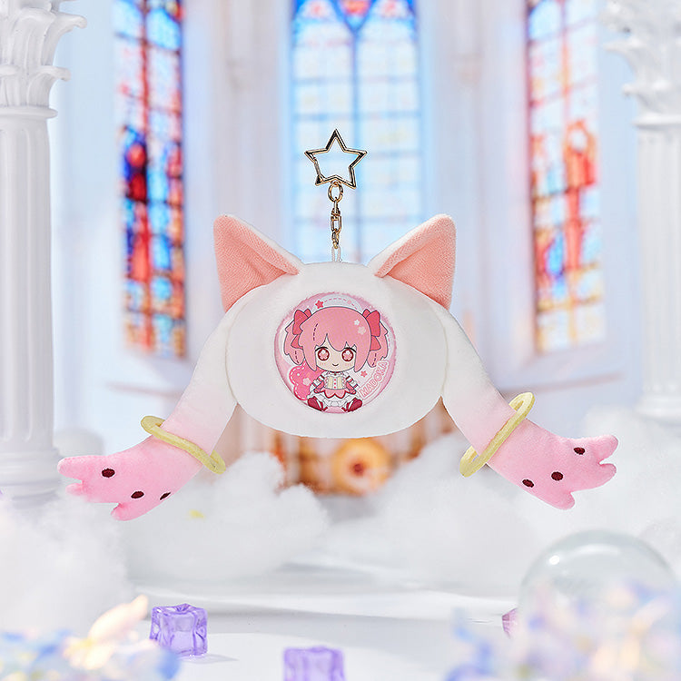 Puella Magi Madoka Magica the Movie -Rebellion- Fluffy Keychain Pinback Button Case