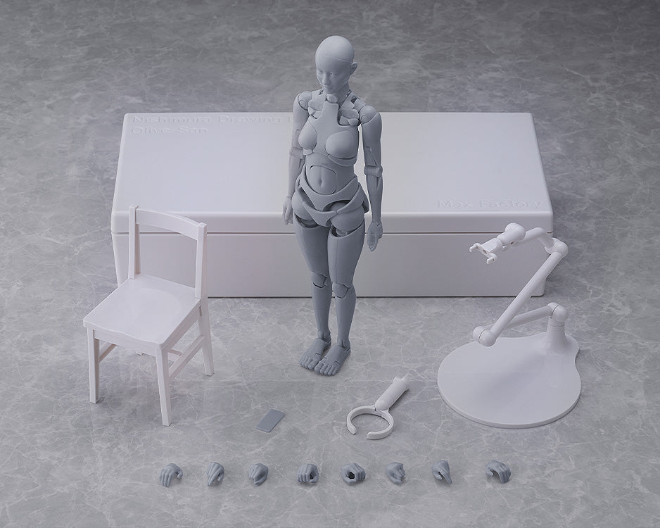 Nishimura Style Drawing Doll Olive Gray/Flesh