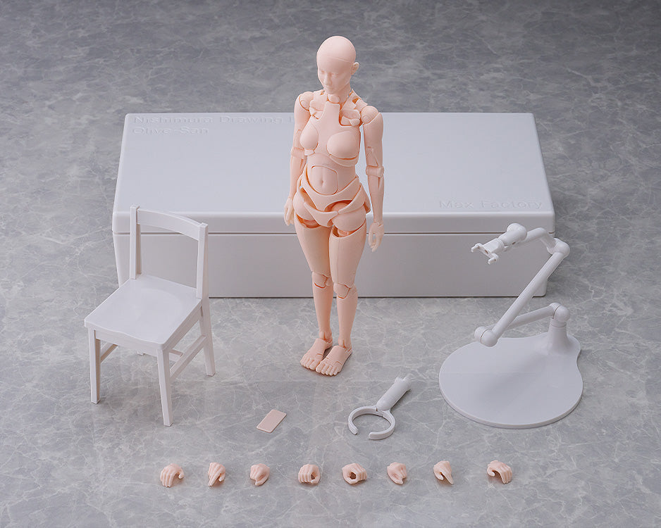 Nishimura Style Drawing Doll Olive Gray/Flesh